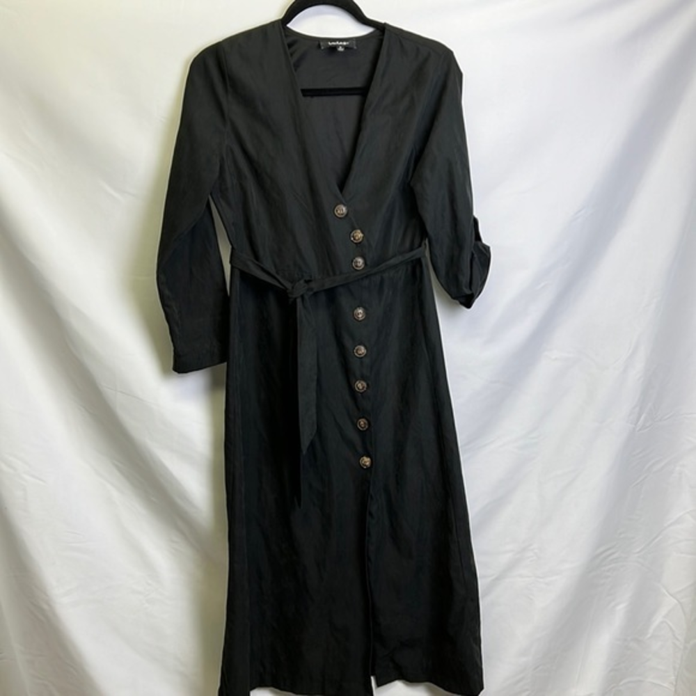 Lulu’s Black Button Down Front‎ Dress Womens Size Small